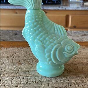 1970’s AVON jadeite koi fish bottle